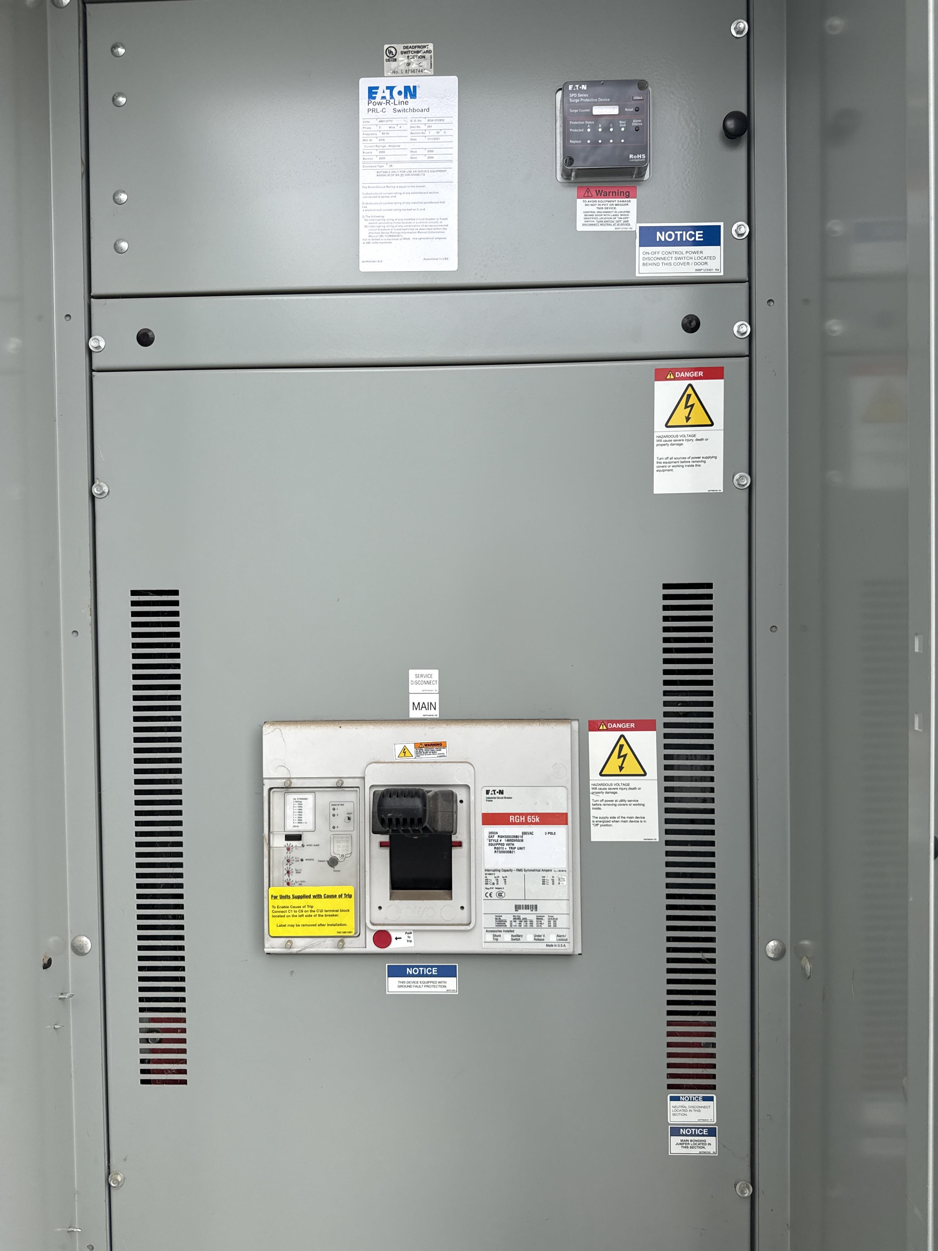 Eaton PRL C 2000A 480Y/277V Switchboard with 2000A Main Breaker Outdoor NEMA 3R, photo 4