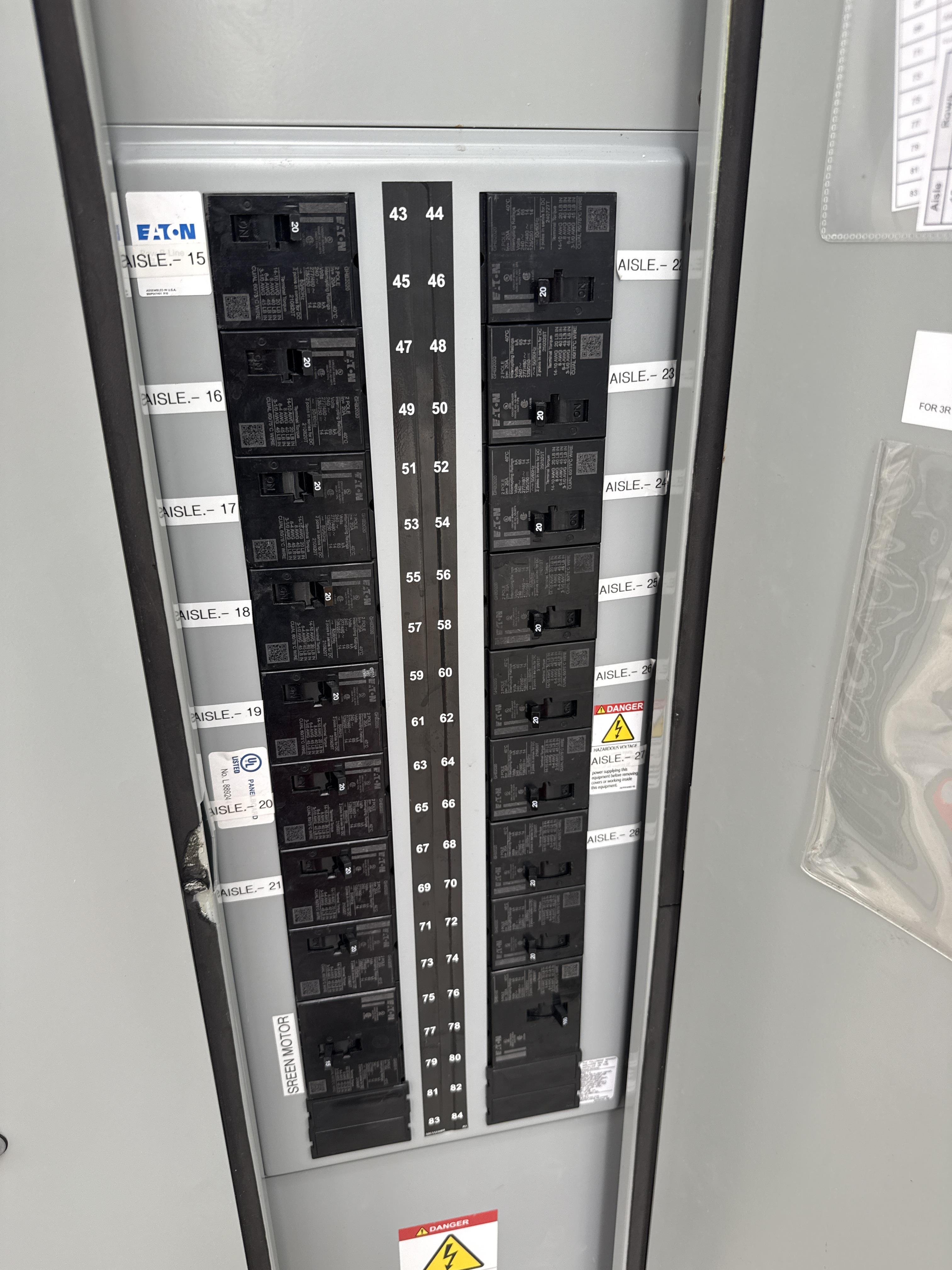 Eaton PRL2A 400A 480Y/277V 3 Phase 84 Circuit Lighting Panelboard, photo 3