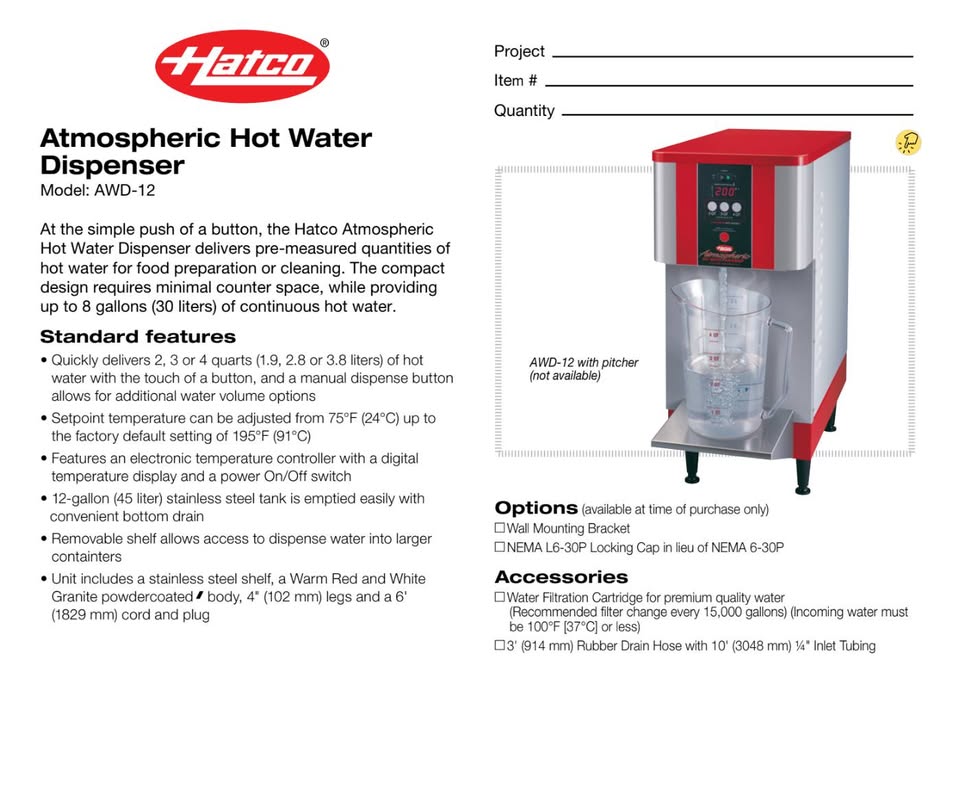 Hatco Commercial Hot Water Dispenser — High-Capacity Booster Heater for Commercial Kitchens, photo 4