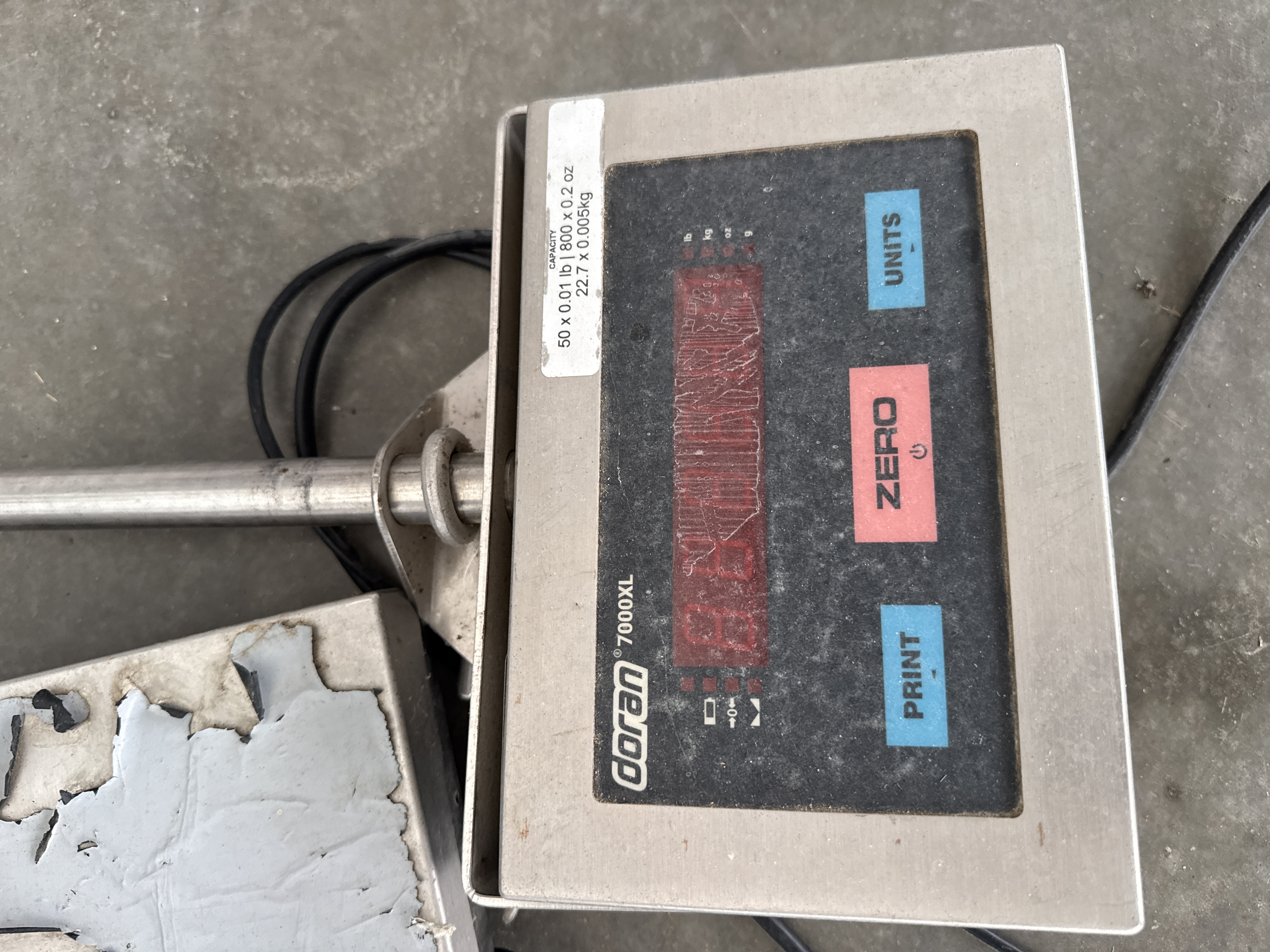 Doran 7000XL Stainless Steel Digital Bench Scale — 50 x 0.01 lb (As-Is), photo 2