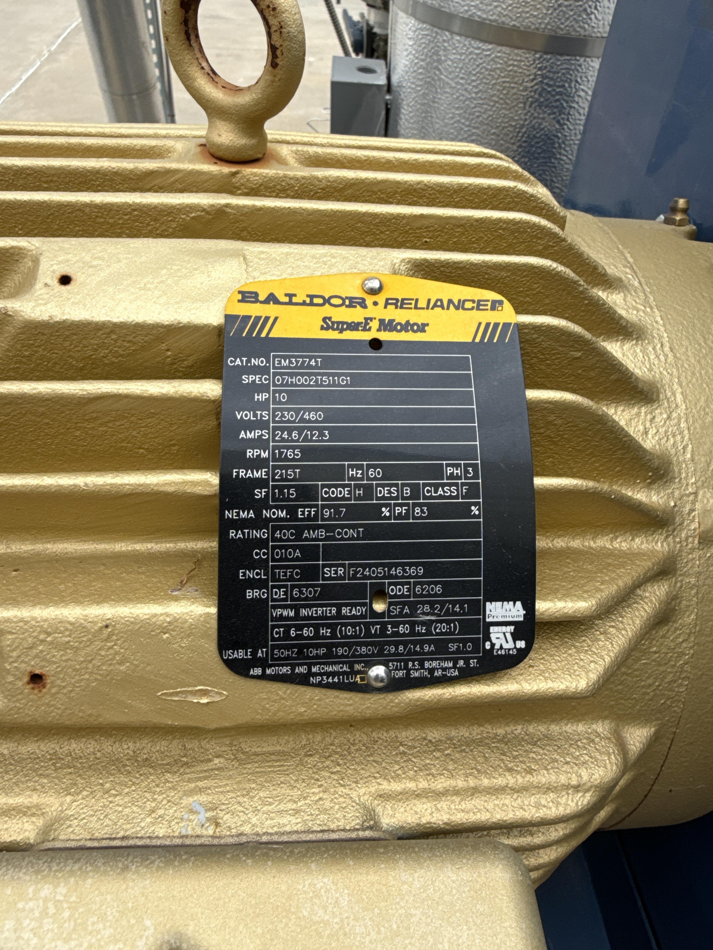 Hydronic Heat Exchanger Package with Yaskawa VFD, Baldor 10 HP Motor, and Control Panel Assembly, photo 3