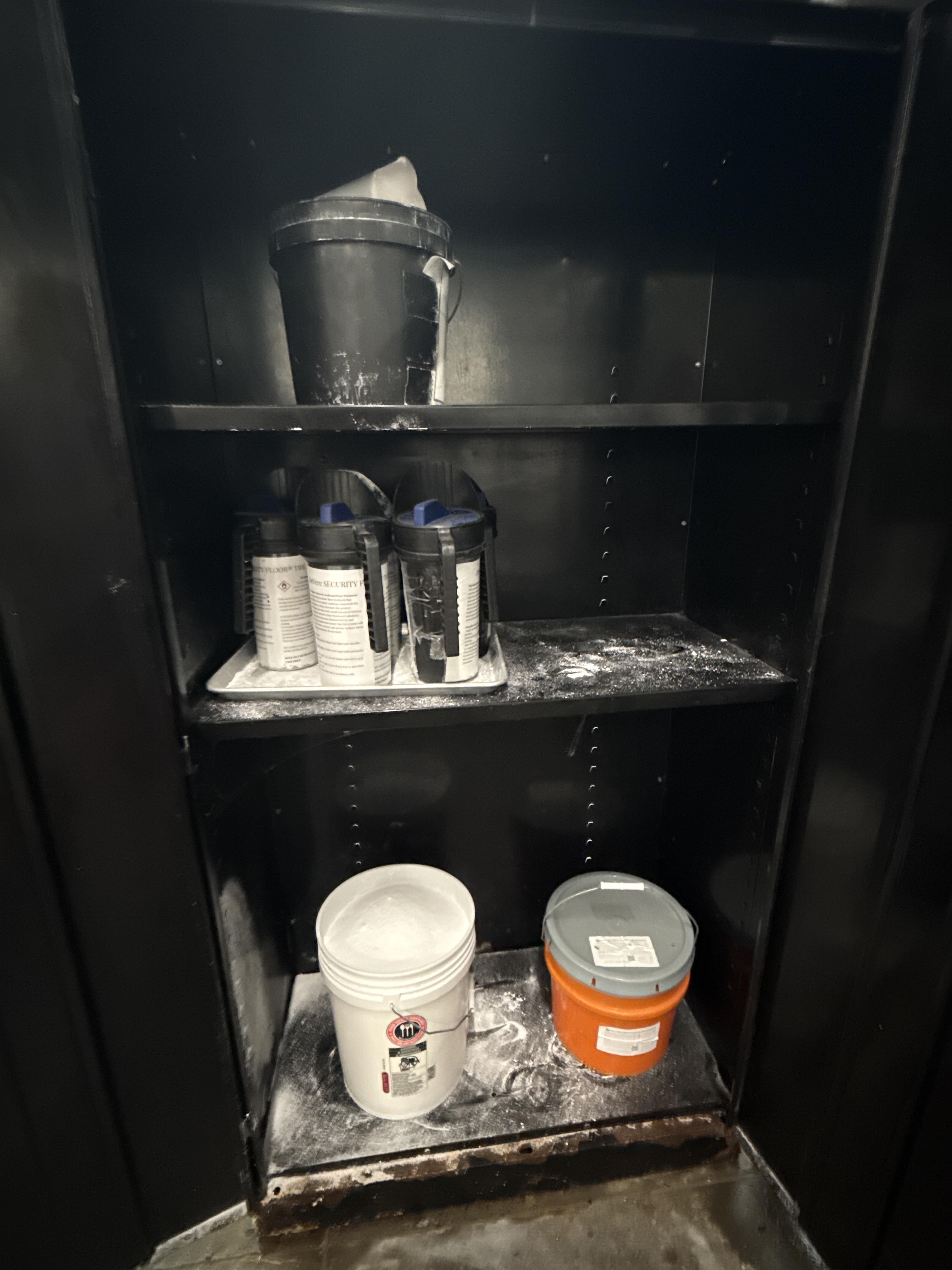 Industrial Steel Storage Cabinet with De Vere Security Floor Treatment & Sanitation Supplies, photo 2