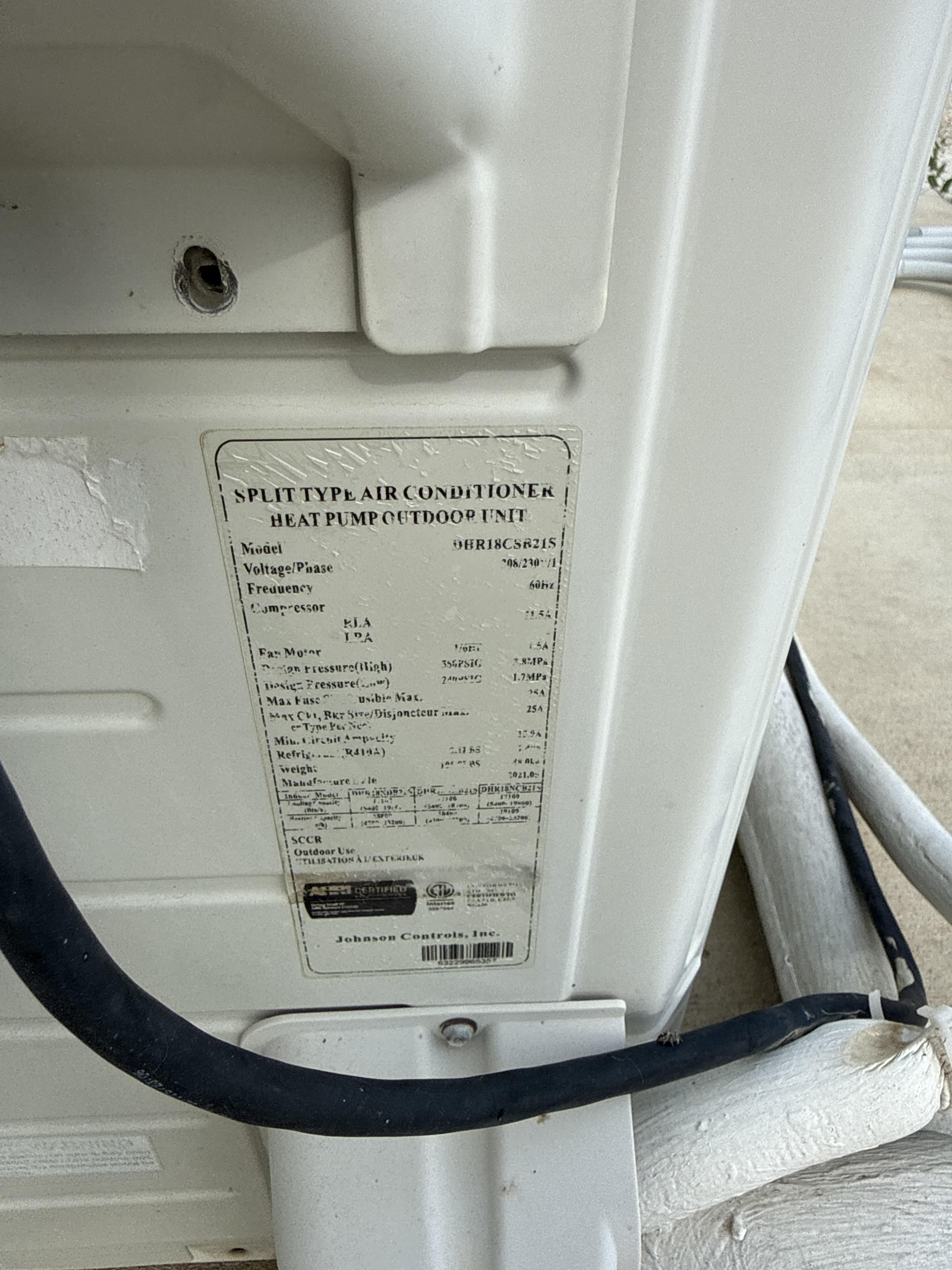 Johnson Controls 22,000 BTU Wall Mount Heat Pump Mini Split System, DHP24NWB21S, photo 2