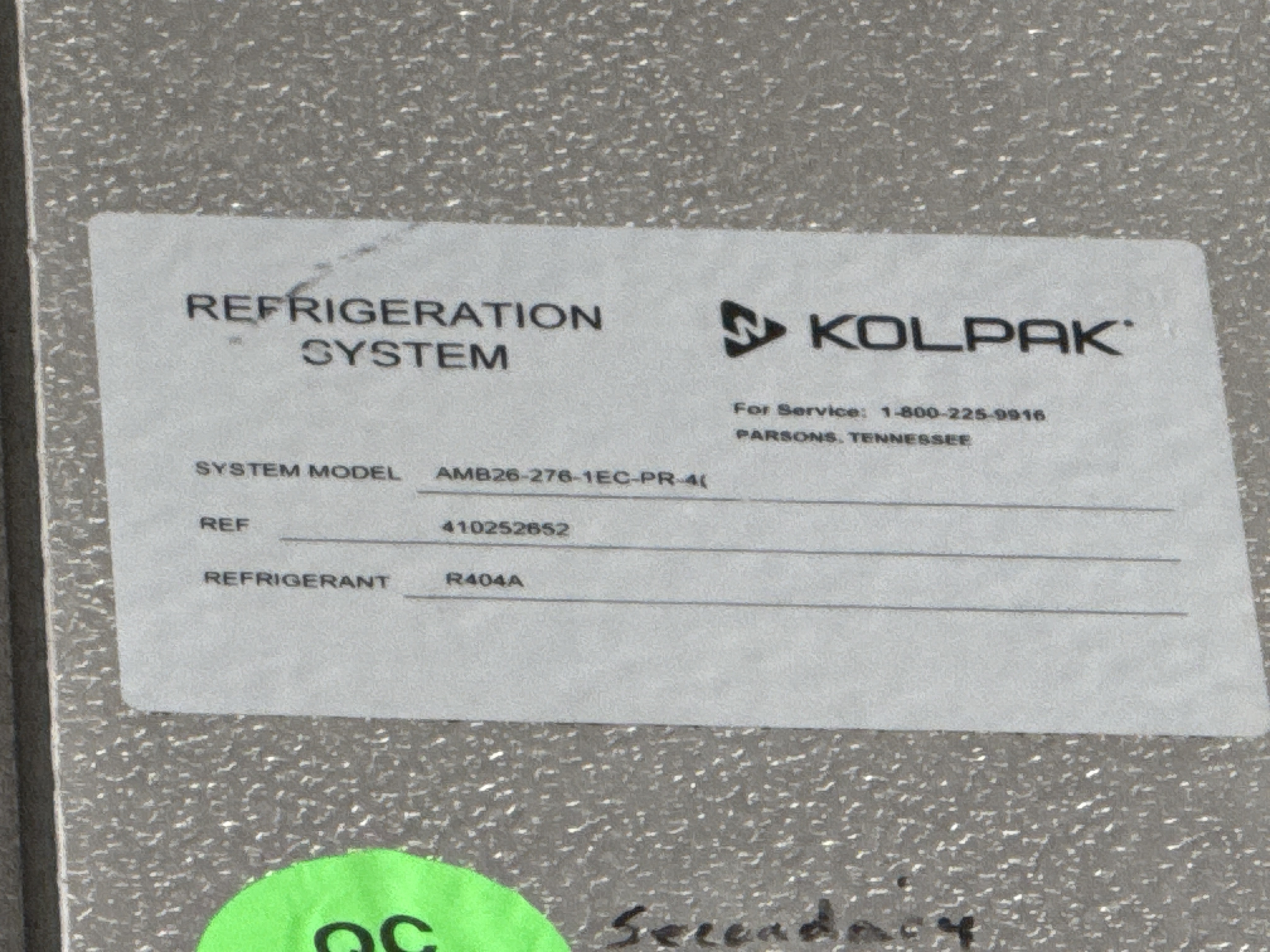 Kolpak Walk In Cooler Refrigeration Package 460V 3PH Condenser and Dual Fan Evaporator, photo 2