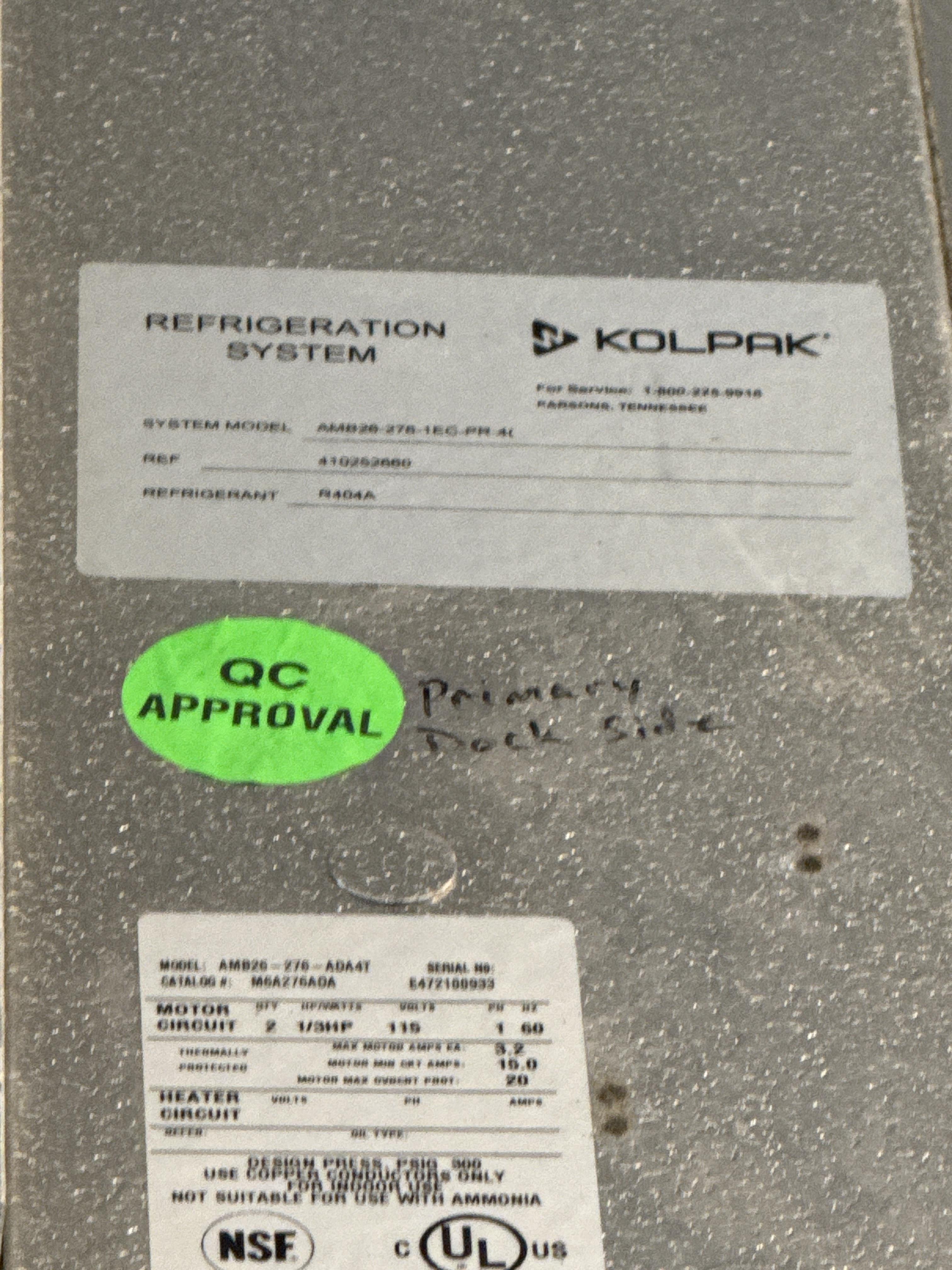 Kolpak Walk In Cooler Refrigeration Package 460V 3PH Condenser with Dual Evaporators, photo 4