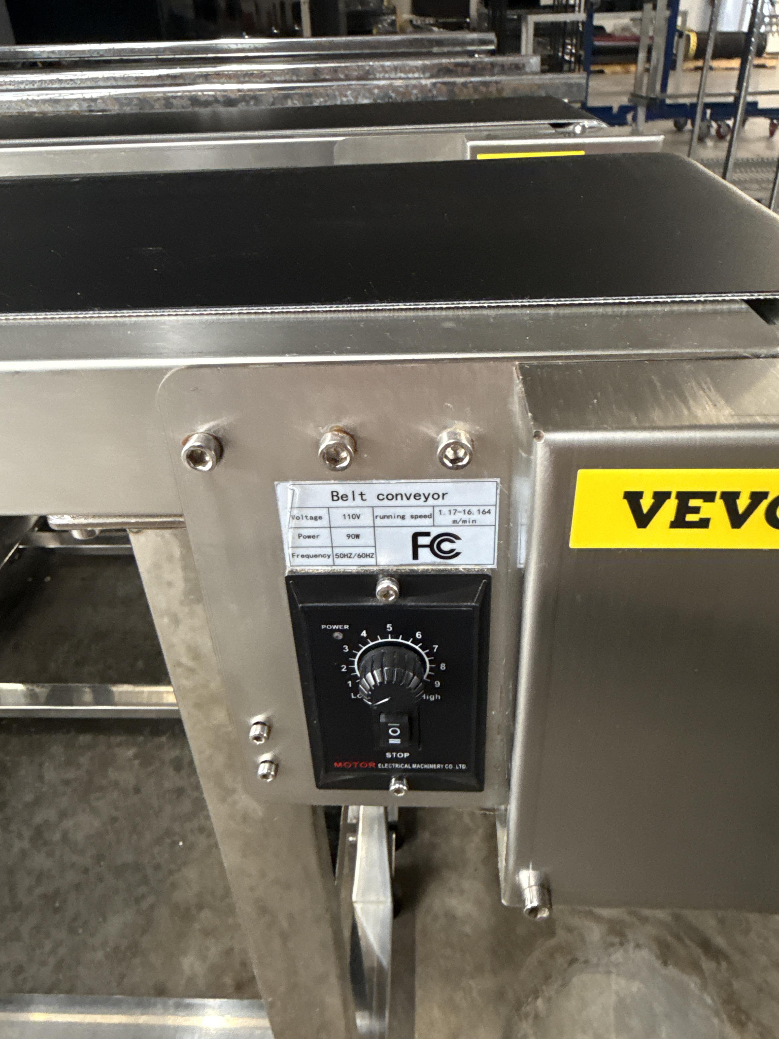 Lot of 9 VEVOR 110V Stainless Variable Speed Belt Conveyors, photo 2
