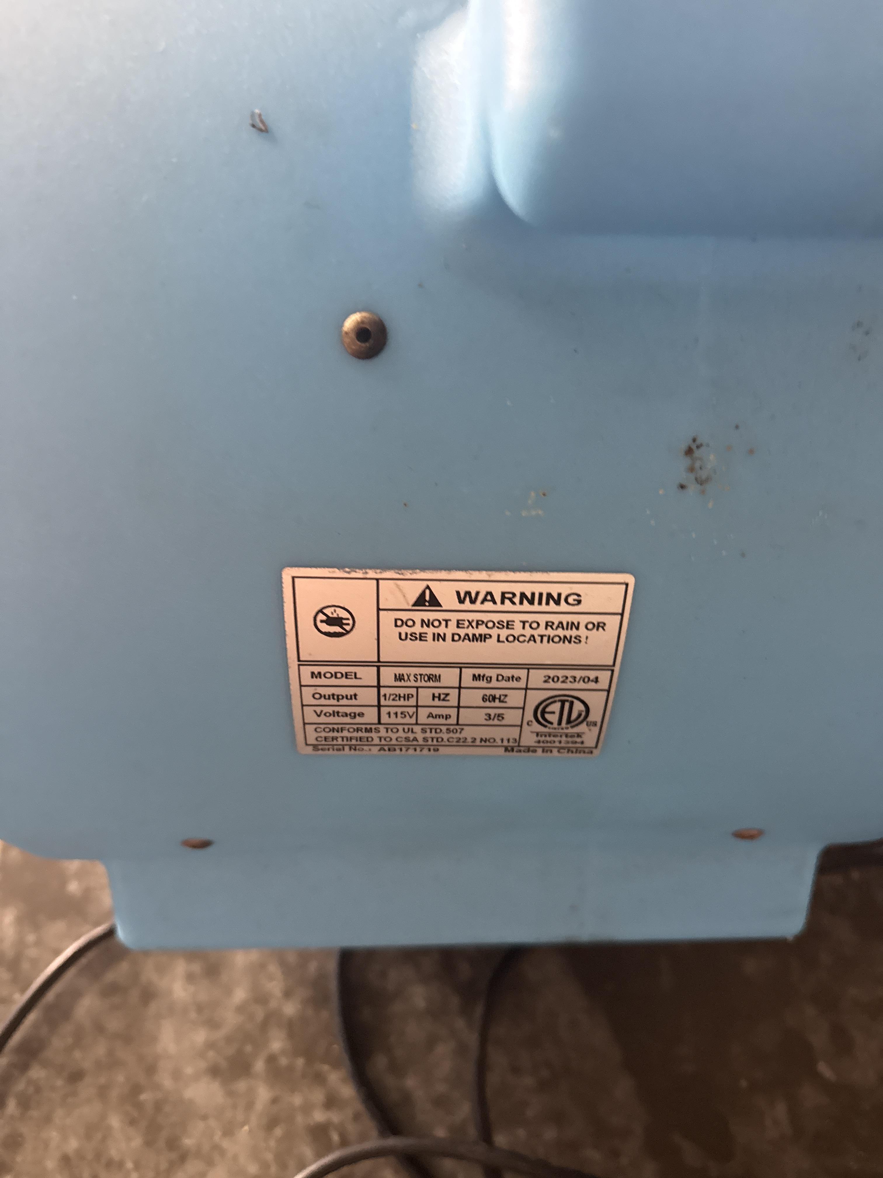 Max Storm Floor Drying Air Mover Fan, photo 2