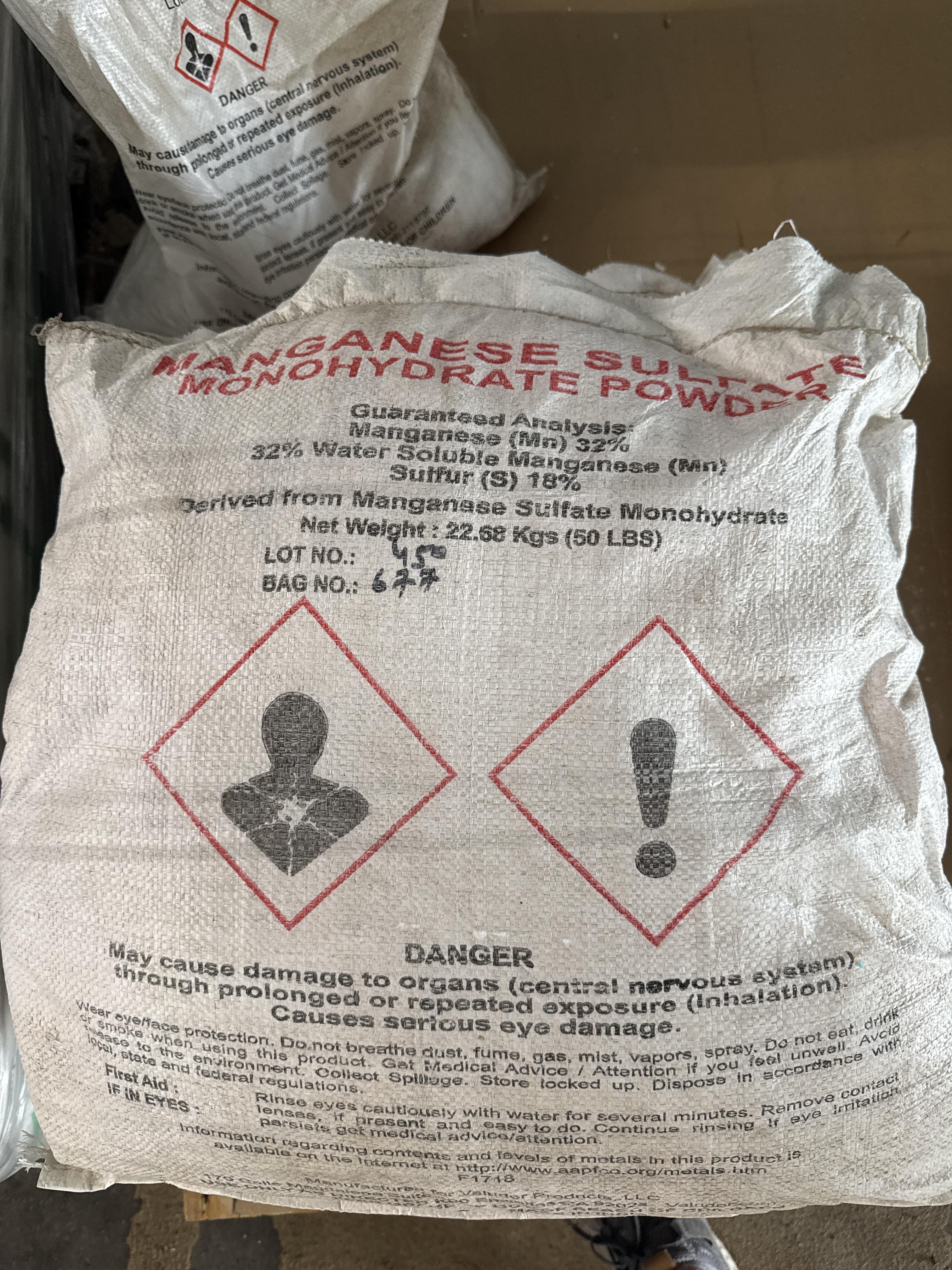 Mixed Pallet of Agricultural Chemicals Including Borax Decahydrate and Manganese Sulfate, photo 3