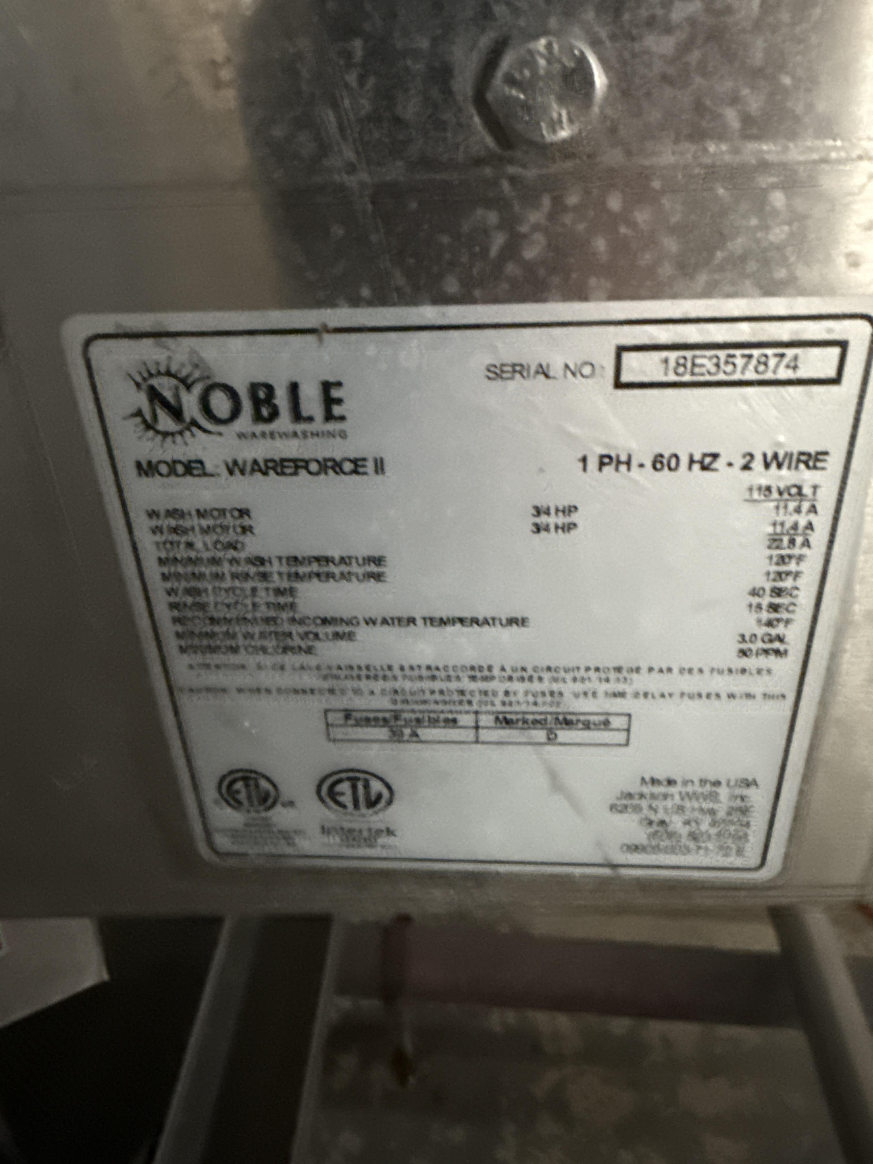 Noble Wareforce II Commercial Tray Washer – High Temp Sanitizing System (115V, Stainless), photo 4
