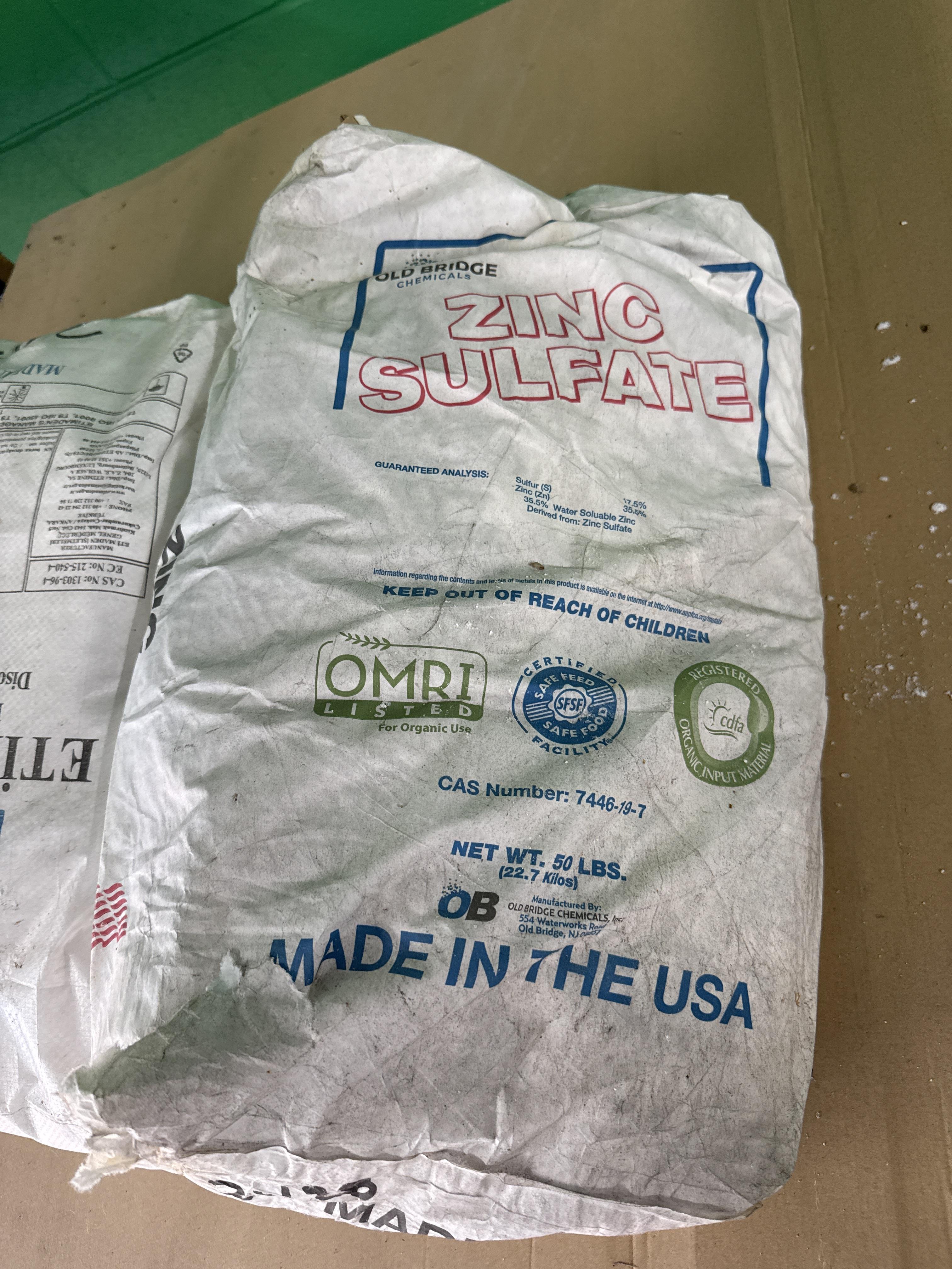 Old Bridge Zinc Sulfate and Etinaden Tetrasodium EDTA Fertilizer Lot, photo 2