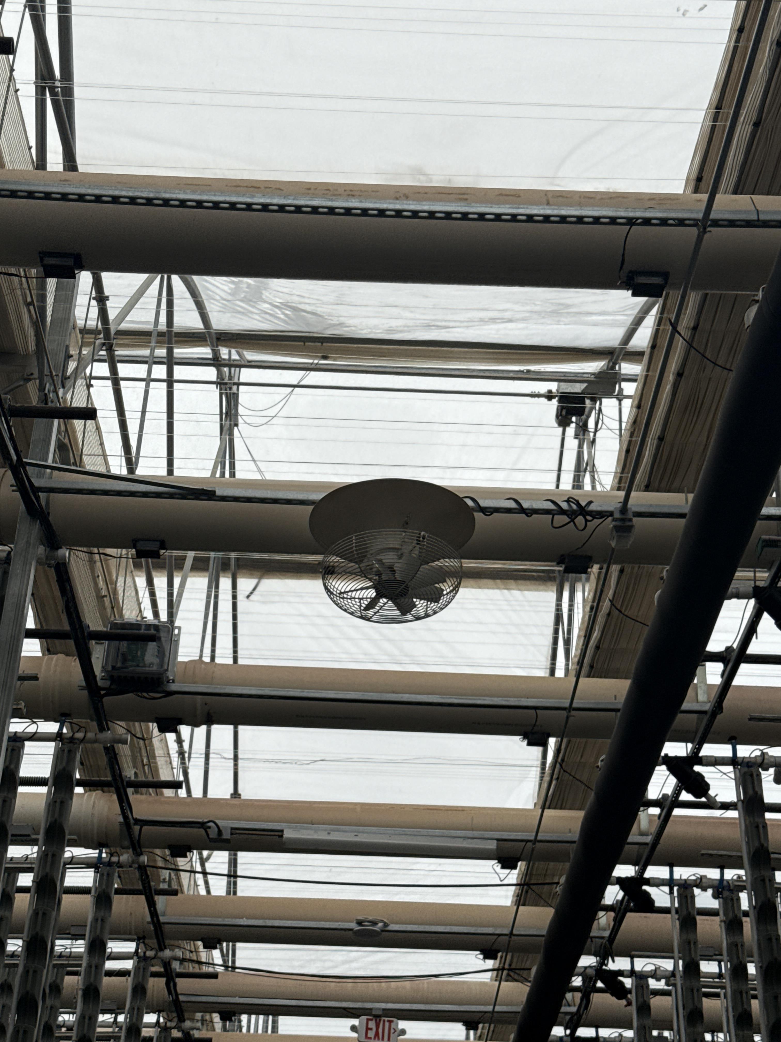 Package of 8 Greenhouse Ceiling Circulation Fans with Reflective Hoods, photo 3