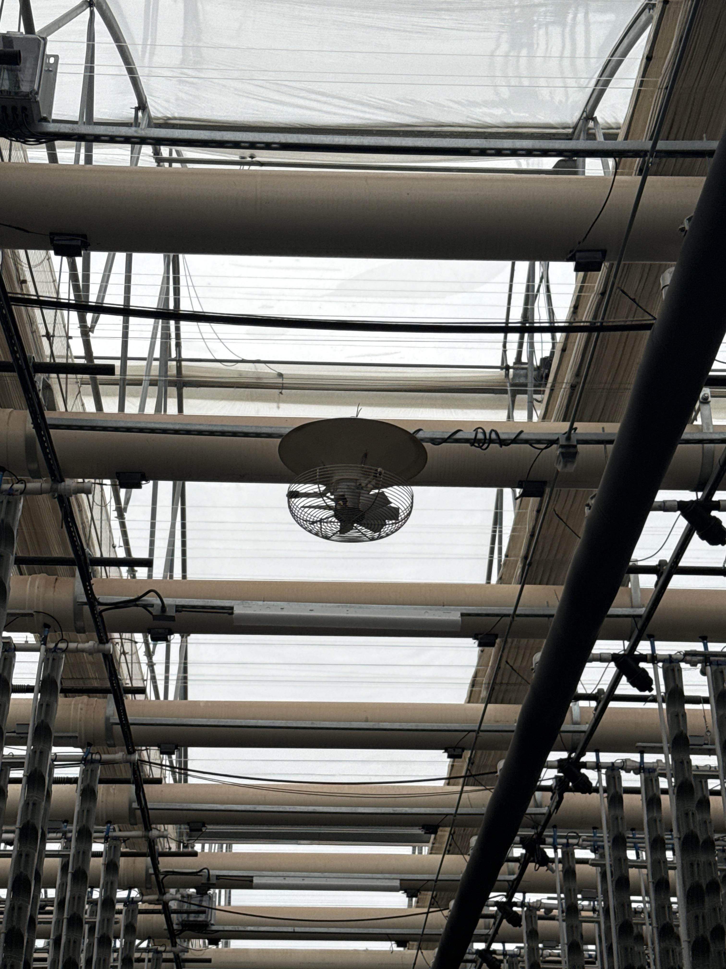 Package of 8 Greenhouse Ceiling Circulation Fans with Reflective Hoods, photo 7