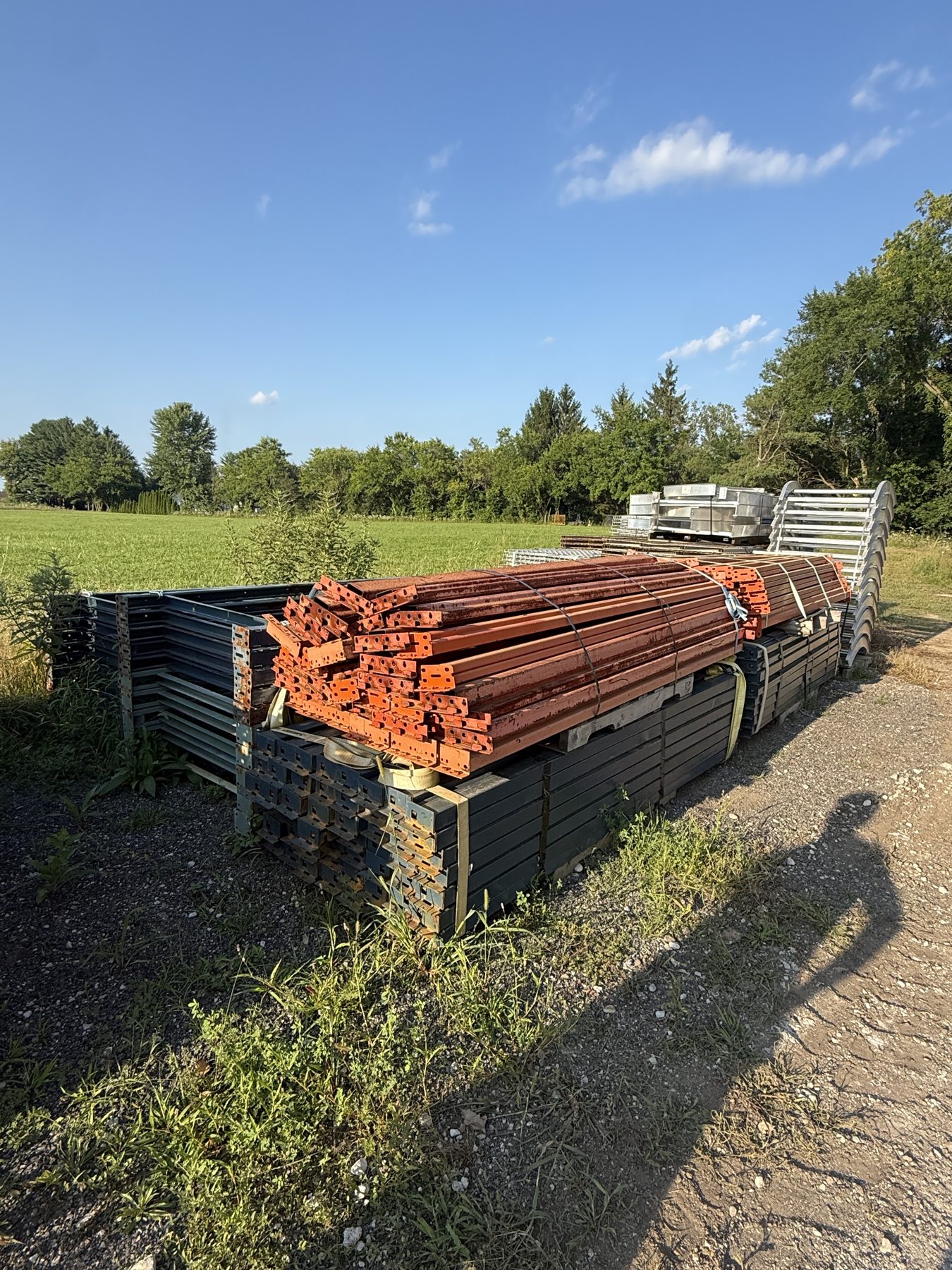 Teardrop Pallet Rack Lot — Uprights, Beams & Wire Decks — Chesterton, IN