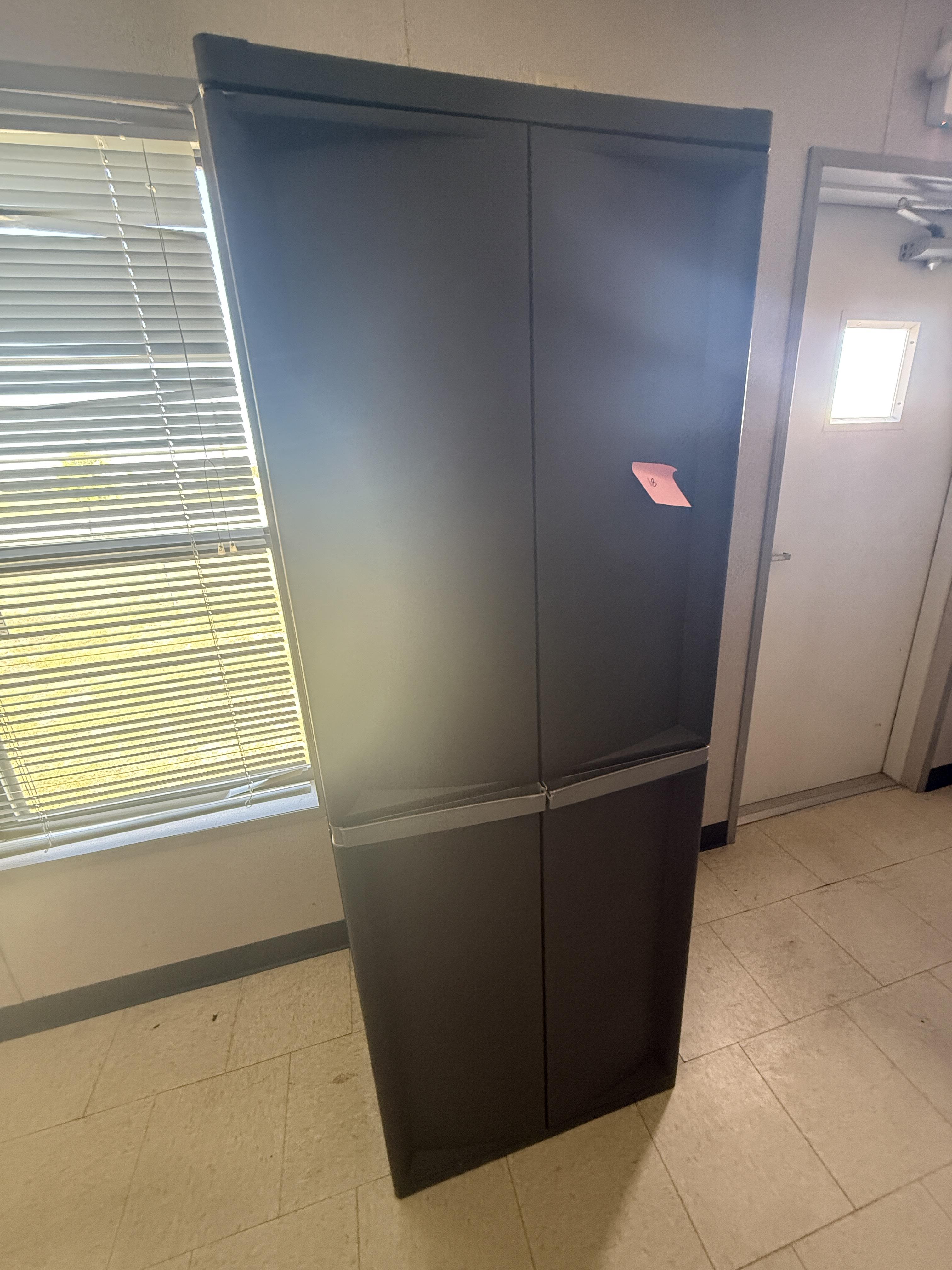 Tall Black Storage Cabinet / Utility Cabinet with Shelving, photo 2