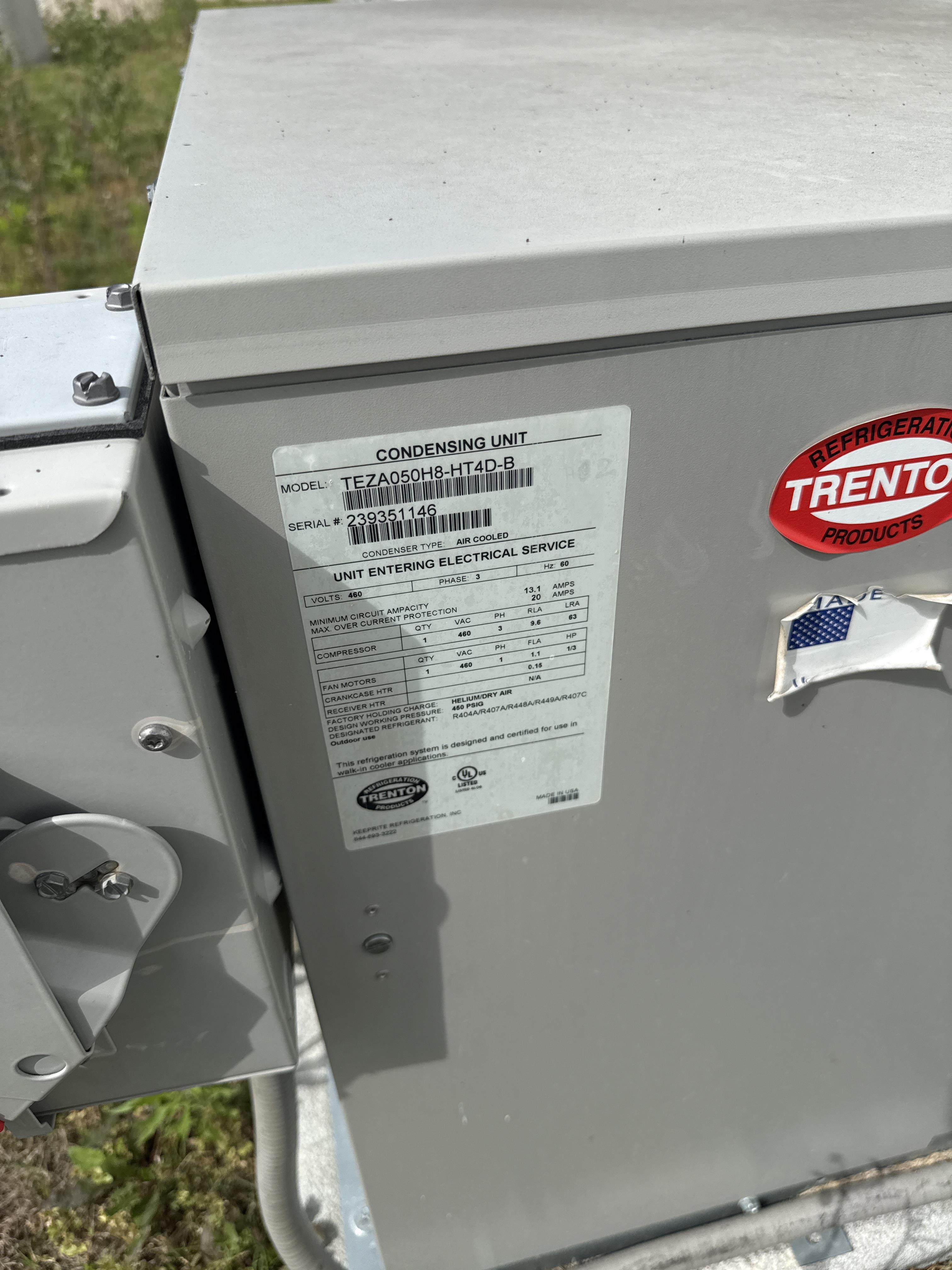 Trenton Walk In Cooler Refrigeration Package, TEZA050H8 Condensing Units, TMP360MA Evaporator, photo 4